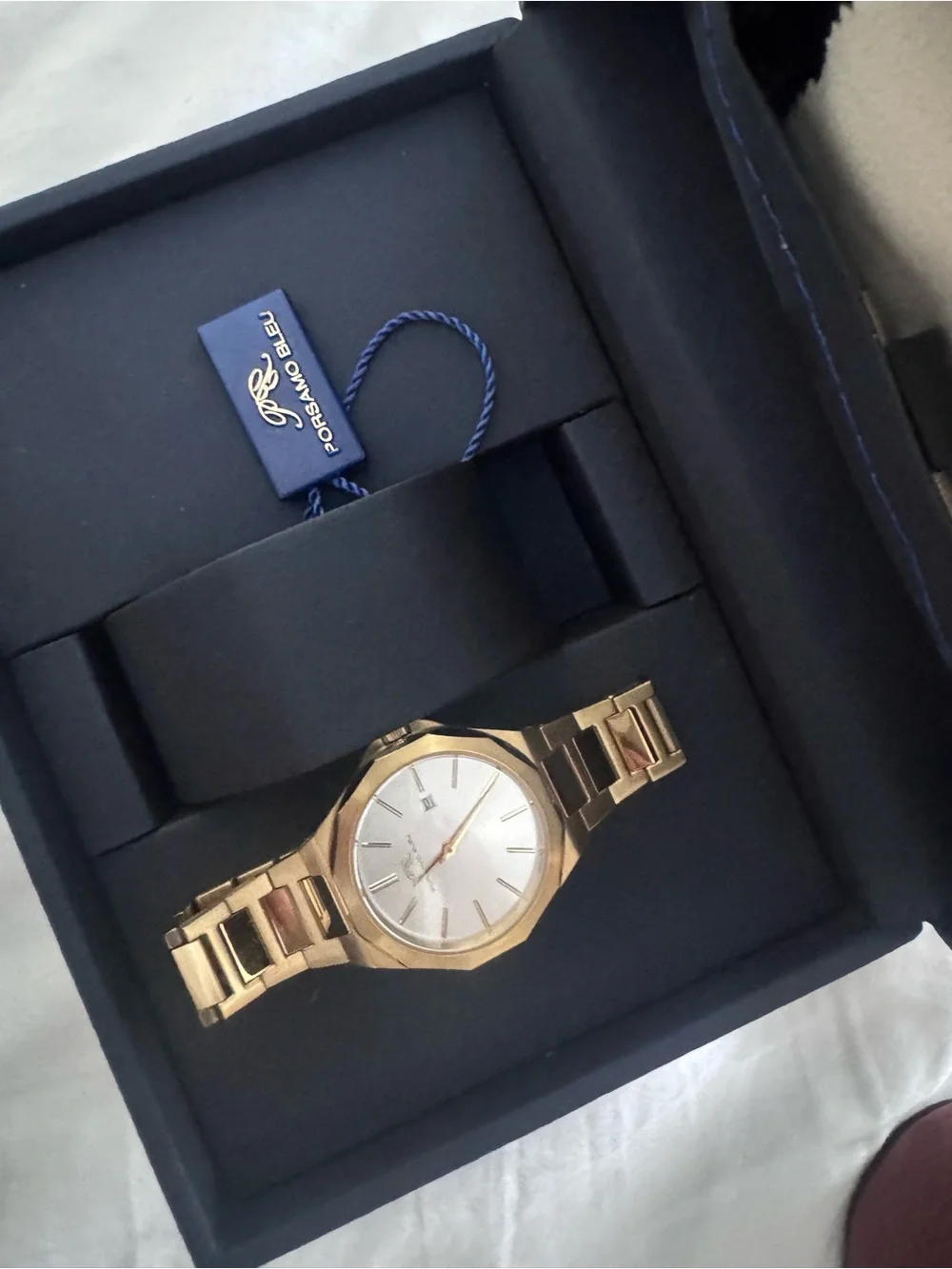 Porsamo Bleu Women's Gold-Tone Crystal Dial Stainless Steel Watch
